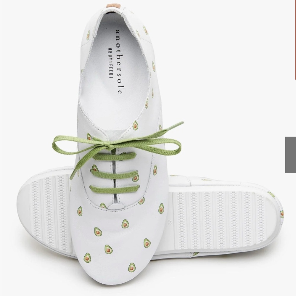 Anothersole Avocado print soft leather flat